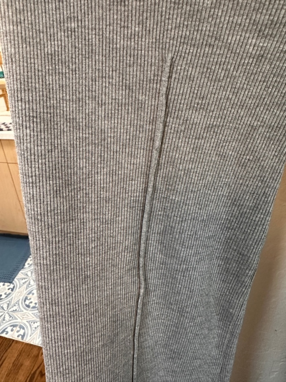 DONNI. Rib Kick Flare in Heather Gray - Picture 3 of 9